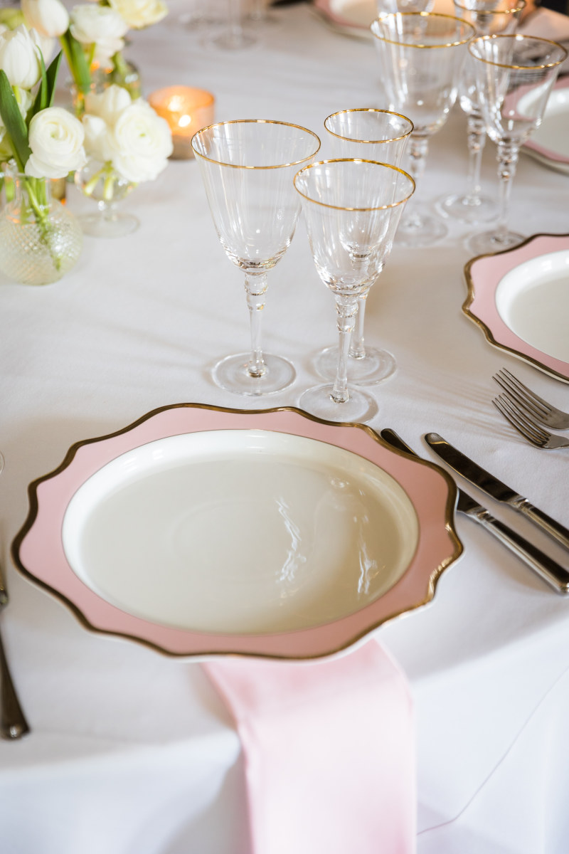 Pink Porcelain Charger Plate